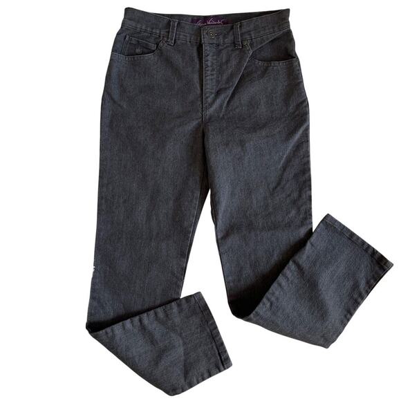 Gloria Vanderbilt Women Amanda Classic Jeans 6P Tapered Slim Gray Rinse Mid Rise - Picture 1 of 7